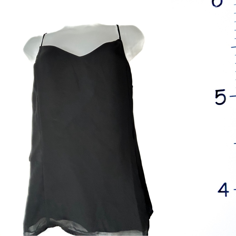 Lily White Black‎ Blouse w/Wrap Around & Spaghetti Straps Medium